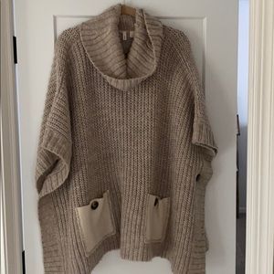 Anthropologie MOTH chunky cowl neck poncho